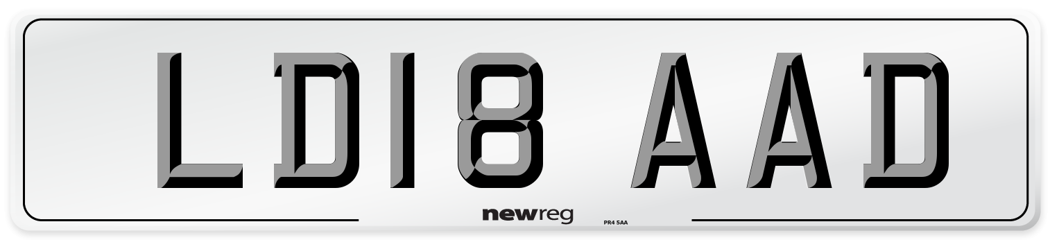 LD18 AAD Number Plate from New Reg